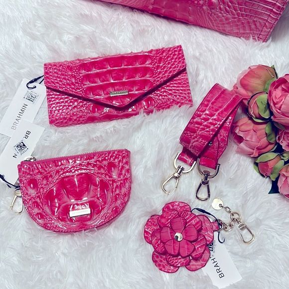Brahmin Caroline handbag and Veronica wallet in Pink Cosmo - Picture 4 of 12